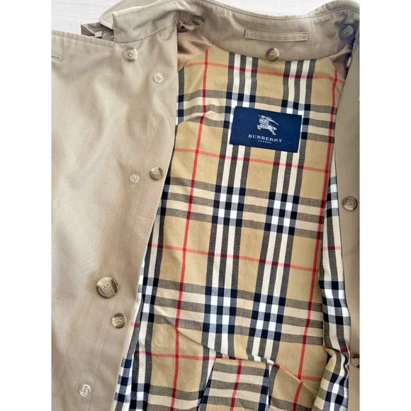 Burberry London Women's Heritage Trench Coat Nova Check Belted Beige Size 8 - Picture 14 of 16